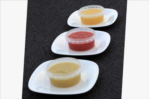 Trois couleurs de compote de pomme
